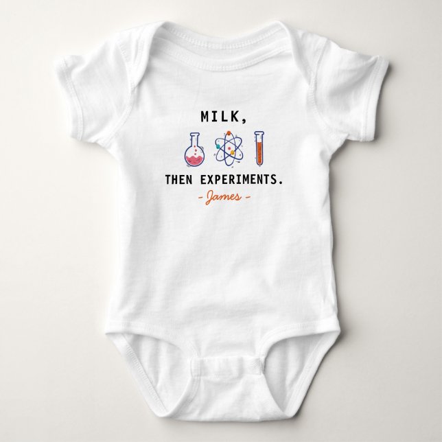 Milk Then Experiments - Newborn Scientist Baby Bodysuit (Front)