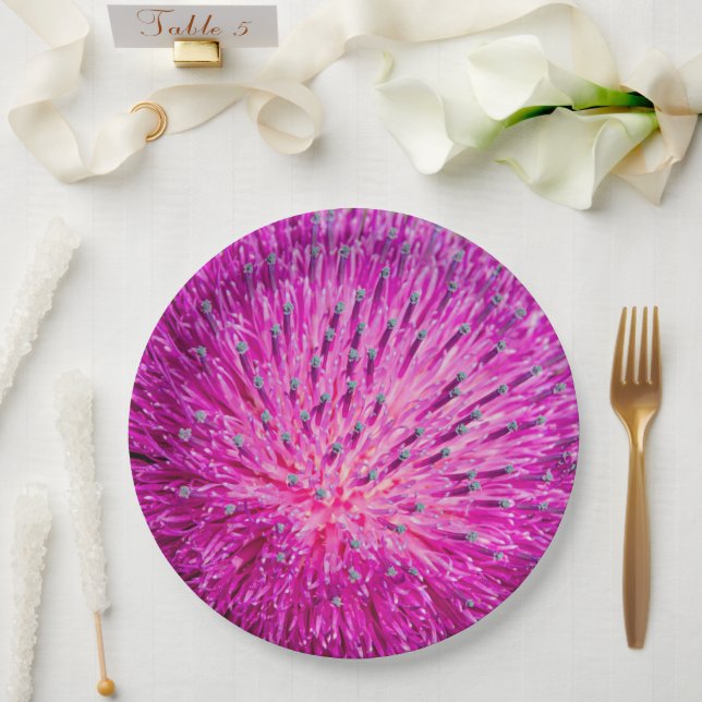 Milk thistle closeup paper plates (Wedding)