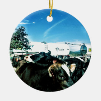 milk truck ceramic ornament