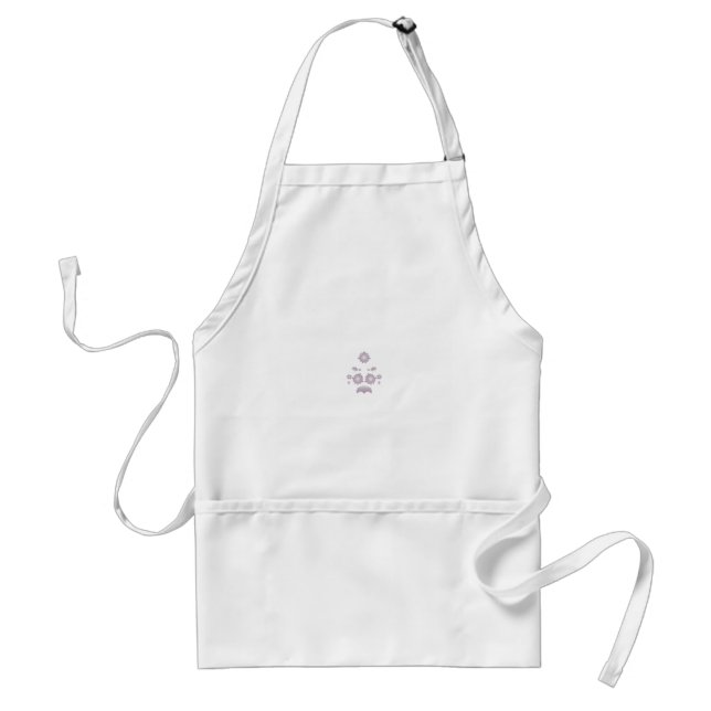 Milk White Classic Rose decorative design Adult Apron (Front)