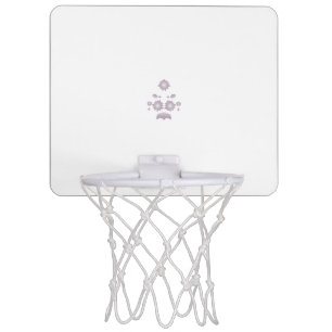Milk White Classic Rose decorative design Mini Basketball Hoop