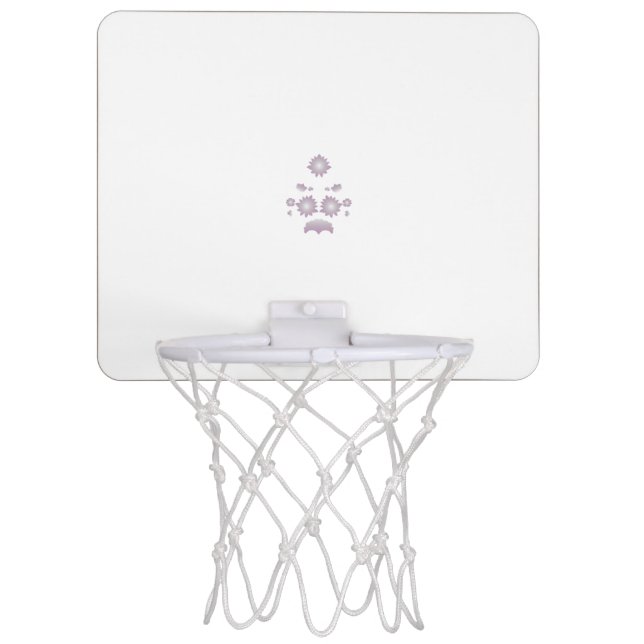 Milk White Classic Rose decorative design Mini Basketball Hoop (Front)