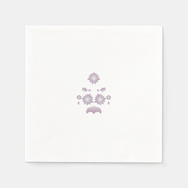 Milk White Classic Rose decorative design Napkins (Front)