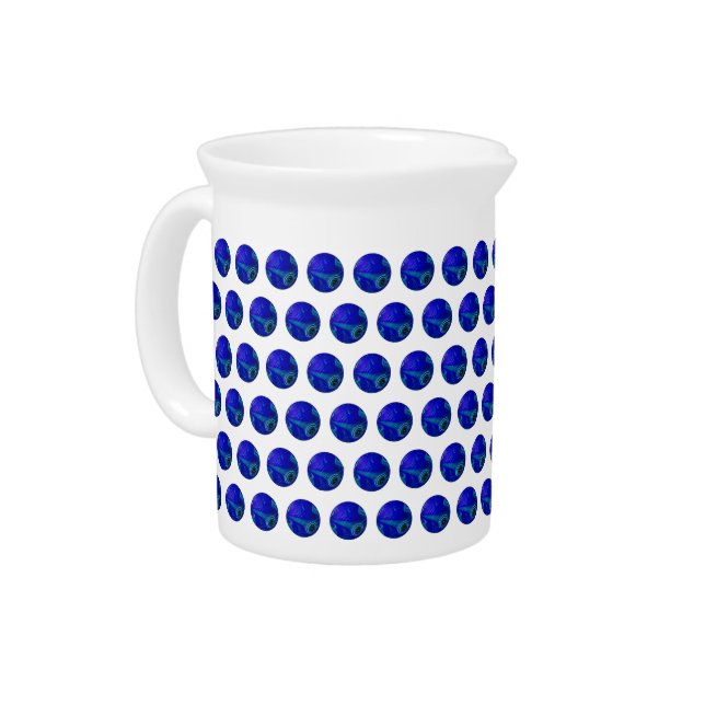 Milk With That Blue Polka Dot Lawn Bowls,  Beverage Pitcher (Left)