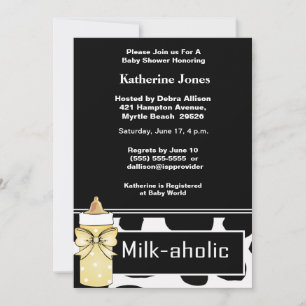 Milkaholic Baby Neutral Shower Invitation