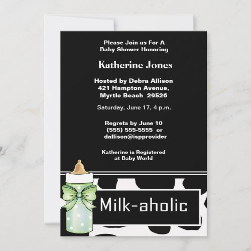 Milkaholic Baby Neutral Shower Invitation
