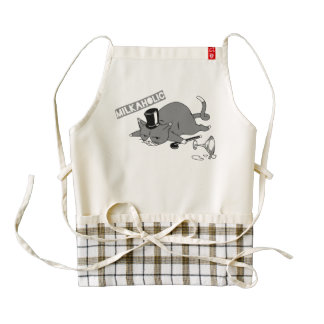 Milkaholic Cat Baron Illustration Zazzle HEART Apron
