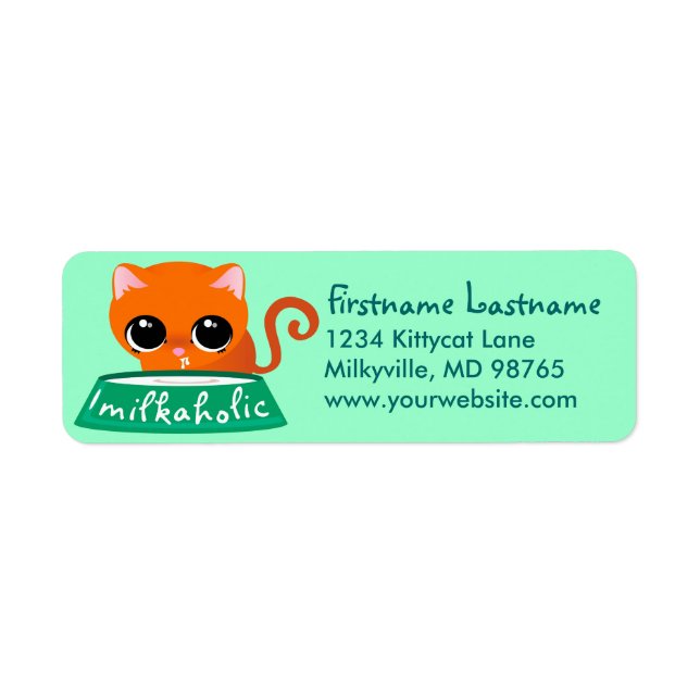Milkaholic Orange Kitty Label (Front)