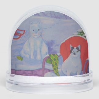 Milker and the Snowcat Snow Globe