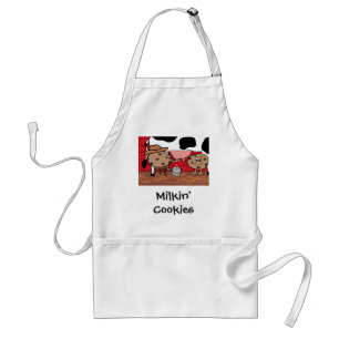 Milkin' Cookies Milk and Cookies Design Adult Apron