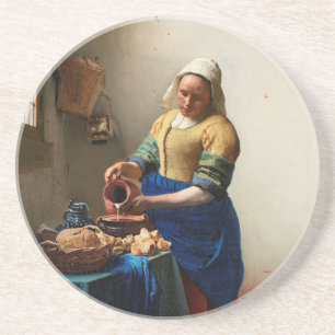 Milkmaid Kitchen Maid by Johannes Vermeer Coaster