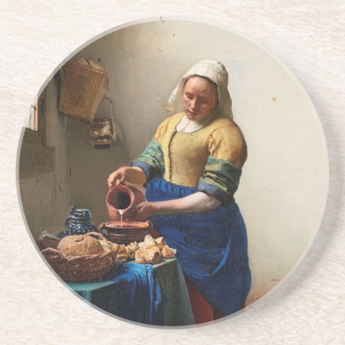 Milkmaid Kitchen Maid by Johannes Vermeer Coaster