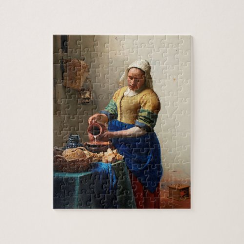 Milkmaid Kitchen Maid by Johannes Vermeer Jigsaw Puzzle