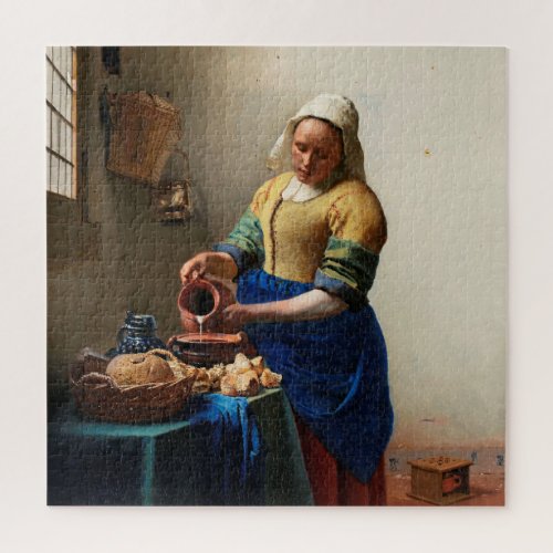 Milkmaid Kitchen Maid by Johannes Vermeer Jigsaw Puzzle