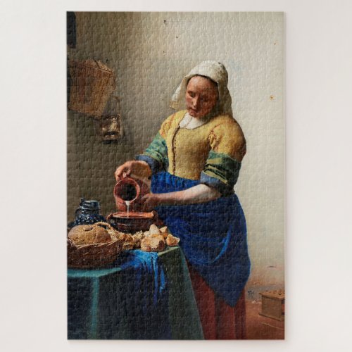 Milkmaid Kitchen Maid by Johannes Vermeer Jigsaw Puzzle