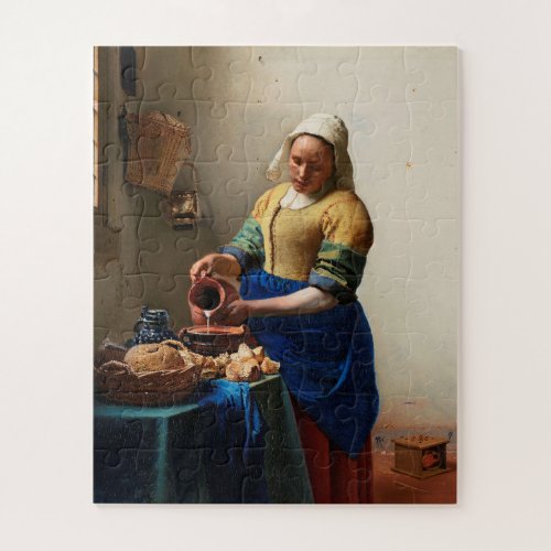 Milkmaid Kitchen Maid by Johannes Vermeer Jigsaw Puzzle