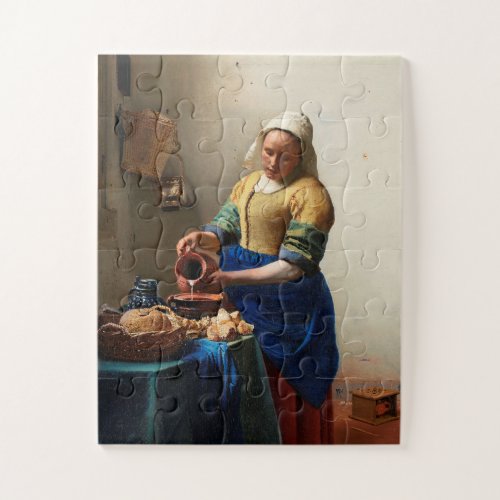 Milkmaid Kitchen Maid by Johannes Vermeer Jigsaw Puzzle