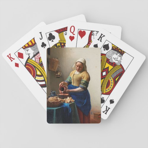 Milkmaid Kitchen Maid by Johannes Vermeer Poker Cards