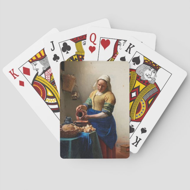 Milkmaid Kitchen Maid by Johannes Vermeer Poker Cards (Back)