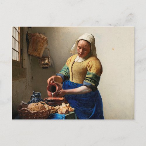 Milkmaid Kitchen Maid by Johannes Vermeer Postcard