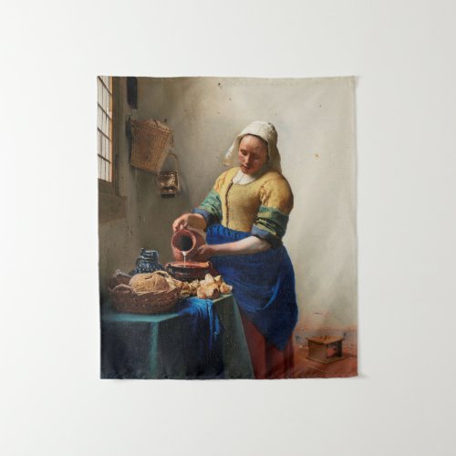 Milkmaid Kitchen Maid by Johannes Vermeer Tapestry