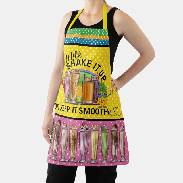 Milkshake and Smoothie All-Over Print Apron (Insitu)