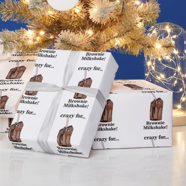 Milkshake Crazy For Brownie Milkshake Birthday Wrapping Paper (Holidays)