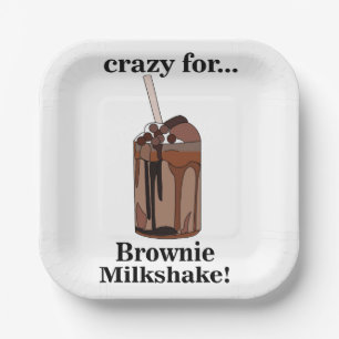 Milkshake Crazy For Brownie Milkshake Party Paper Plates