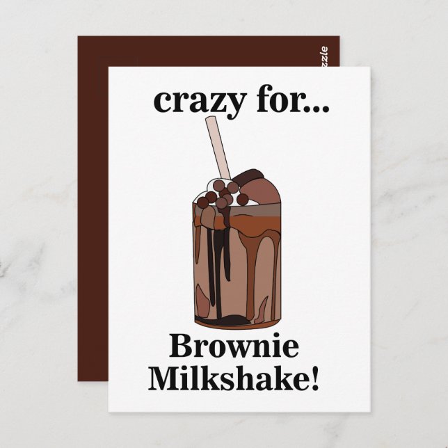 Milkshake Crazy For Brownie Milkshake Postcard (Front/Back)