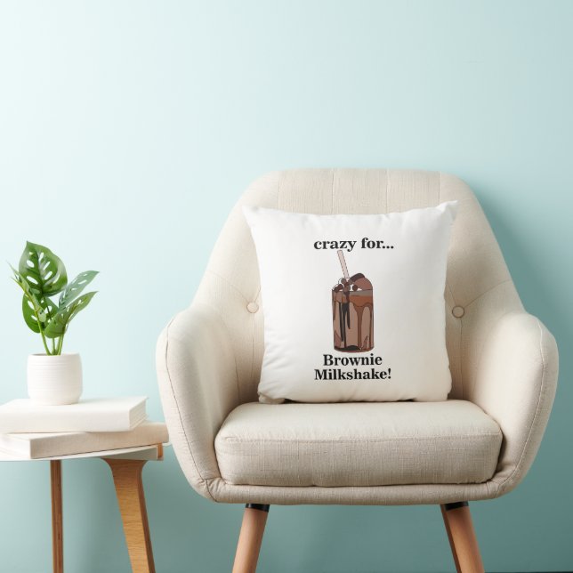 Milkshake Crazy For Brownie Milkshake  Throw Pillow (Chair)