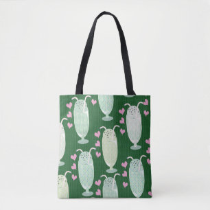Milkshake Madness Green Mint Cute Art Design Tote Bag