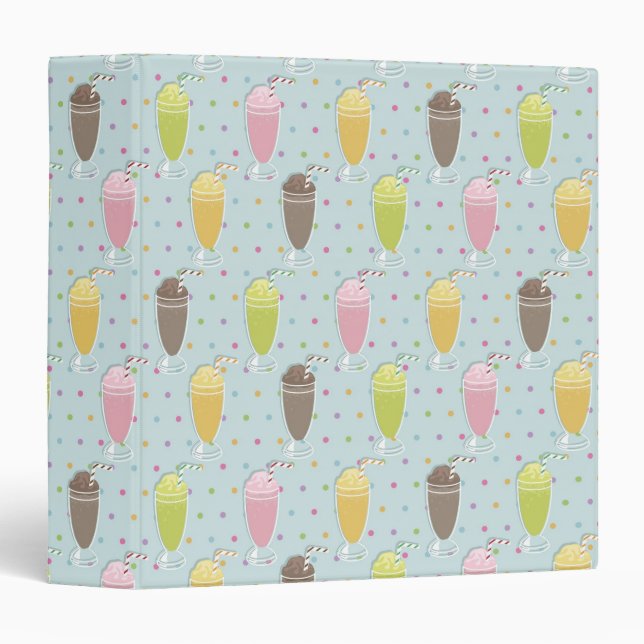 Milkshake Pattern 3 Ring Binder (Front/Spine)