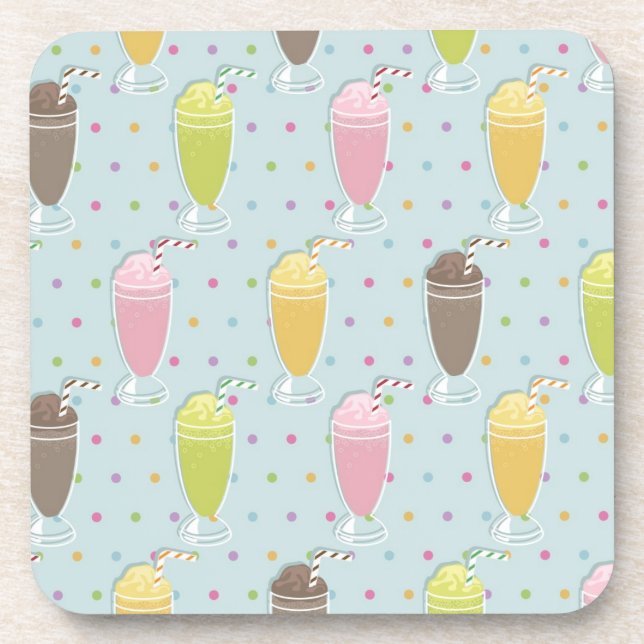 Milkshake Pattern Beverage Coaster (Front)