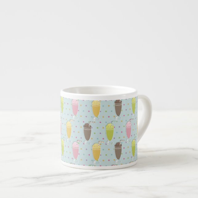 Milkshake Pattern Espresso Cup (Front Right)