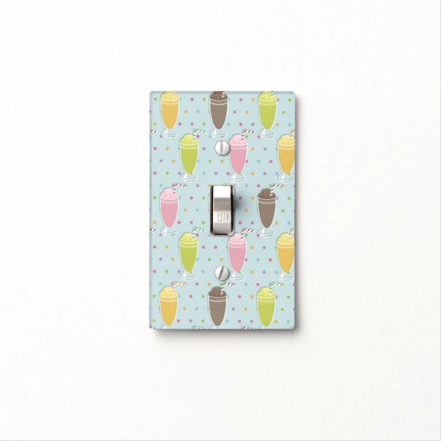 Milkshake Pattern Light Switch Cover (In Situ)