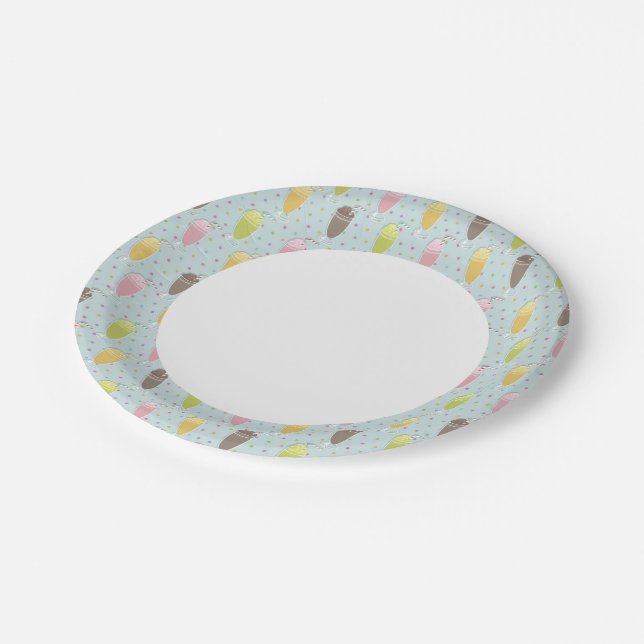 Milkshake Pattern Paper Plates (Angled)