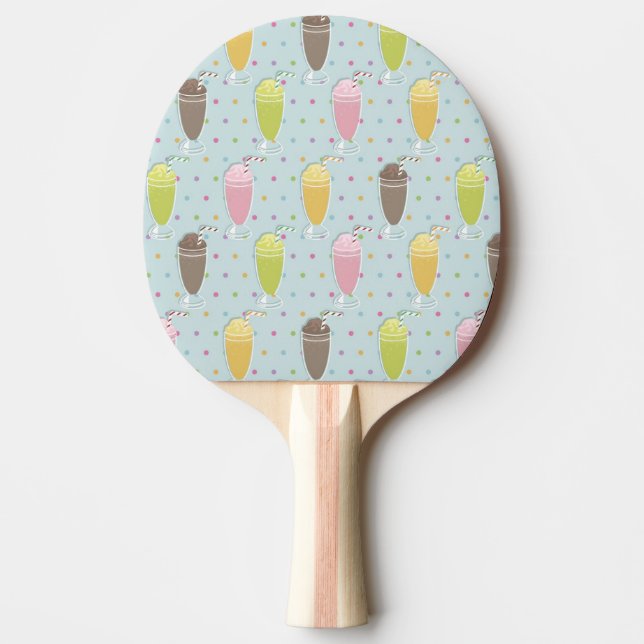 Milkshake Pattern Ping Pong Paddle (Front)