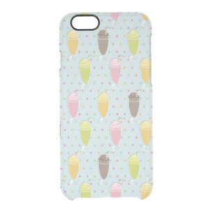Milkshake Pattern Clear iPhone 6/6S Case