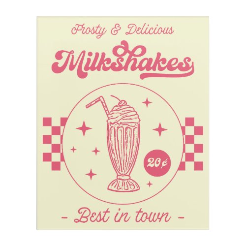 Milkshake Poster Retro Style Acrylic Print