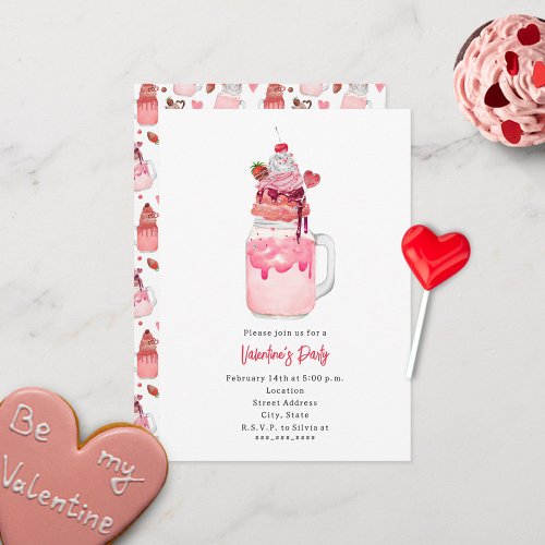 Milkshake Valentines Party Invite