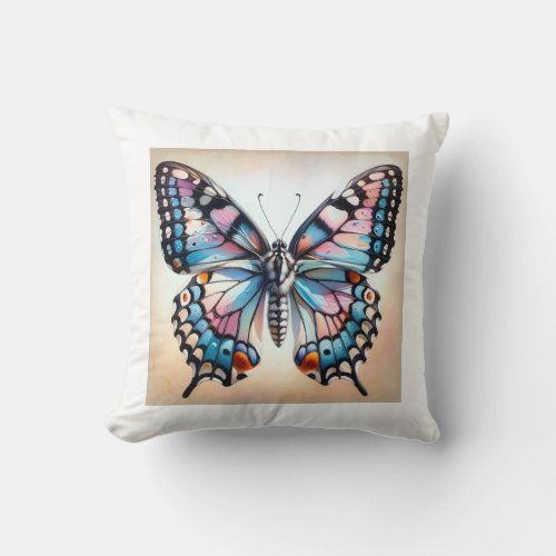 Milkweed Butterfly 060624IREF113 _ Watercolor Throw Pillow