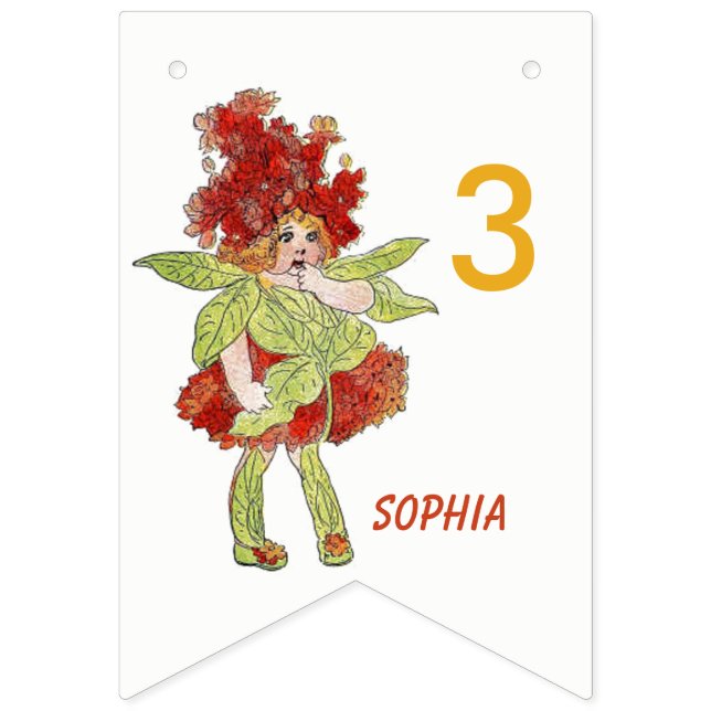 Milkweed Cute Flower Child Floral Funny Girl Bunting Flags (First Flag)