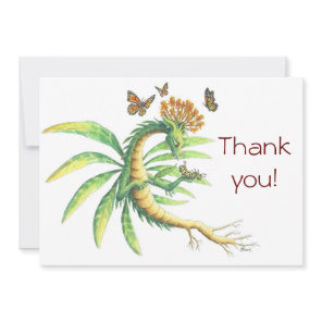 Milkweed Dragon & Monarchs - Thank You card