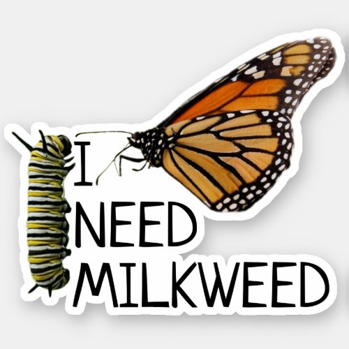 Milkweed For Monarch Butterflies Sticker