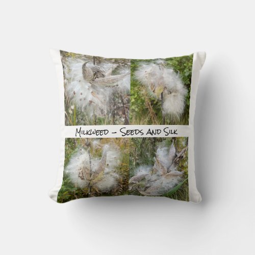 Milkweed  Natural Throw Pillow
