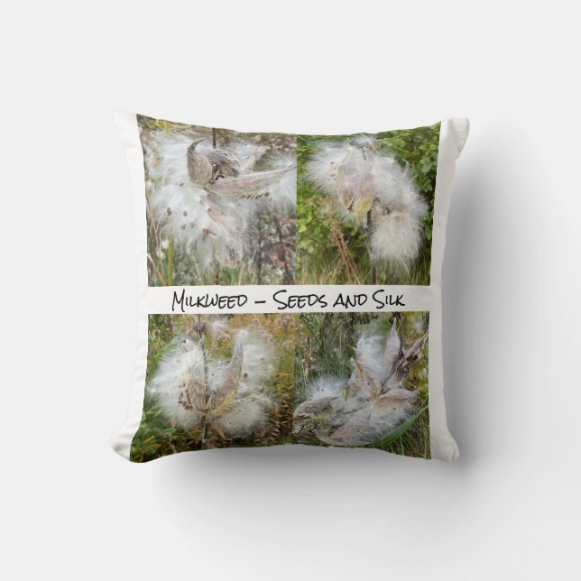Milkweed | Natural Throw Pillow (Front)