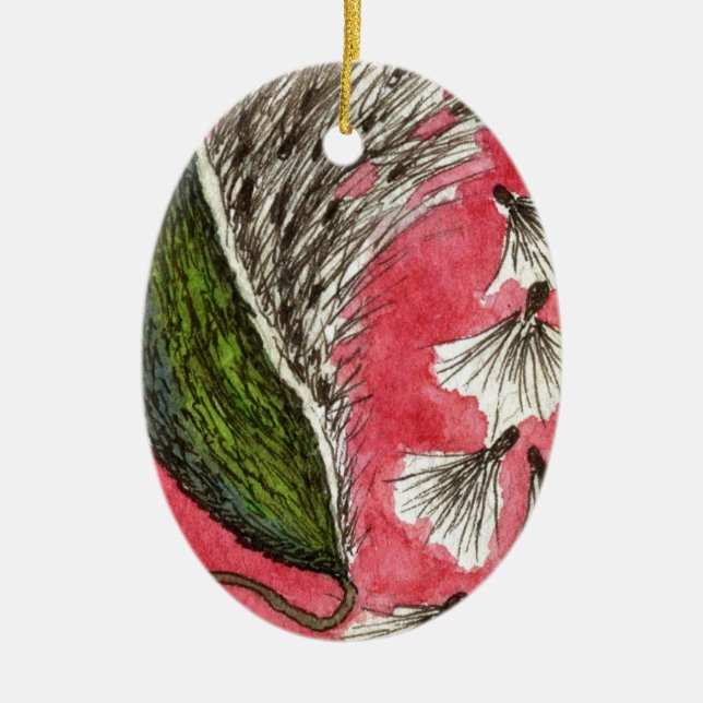 "Milkweed Pod" Floral Ornament (Front)