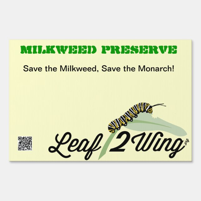 Milkweed Preserve Yard/Garden Sign w/stand (Back)