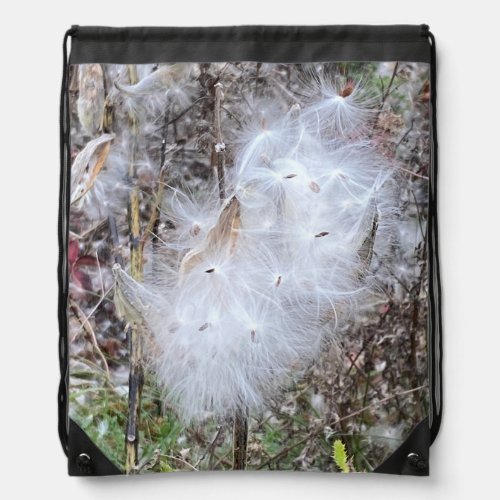 Milkweed Seeds and Silk Drawstring Bag