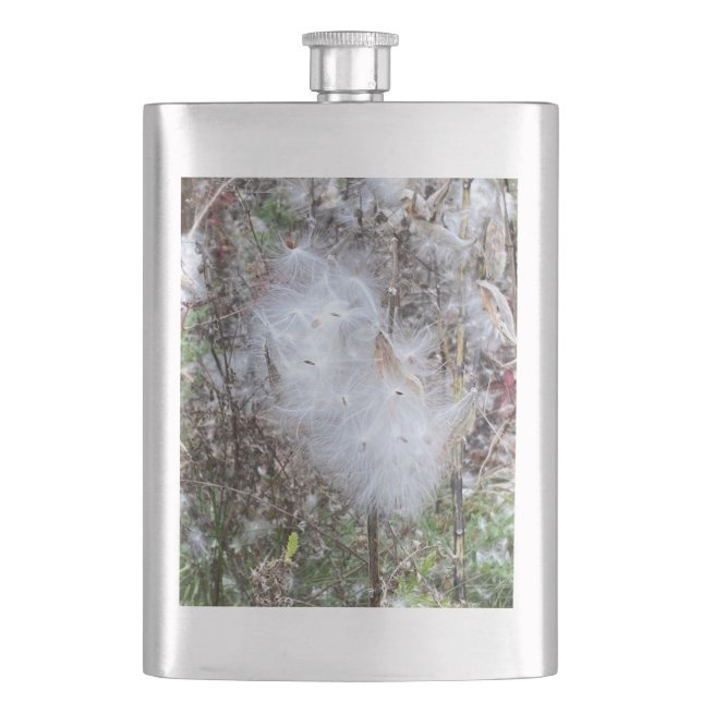 Milkweed Seeds and Silk Flask (Front)